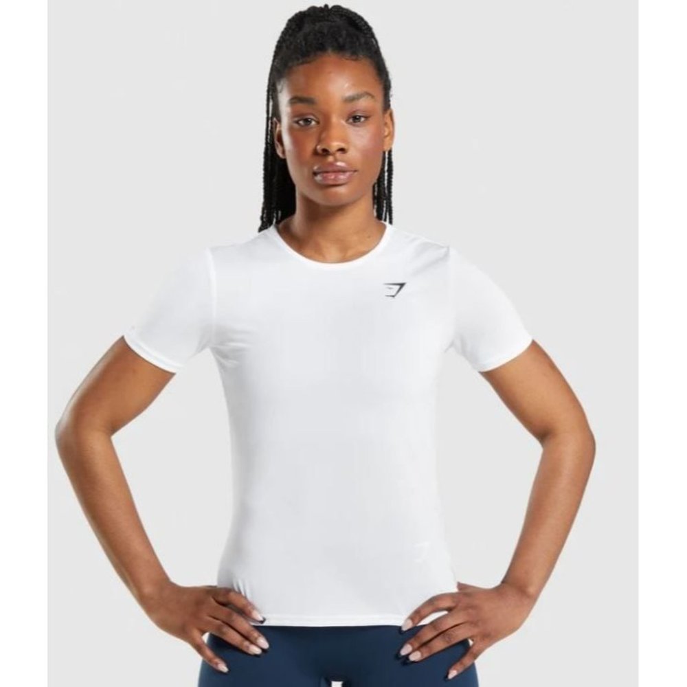 Gymshark M White Short Sleeve Tee